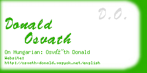 donald osvath business card